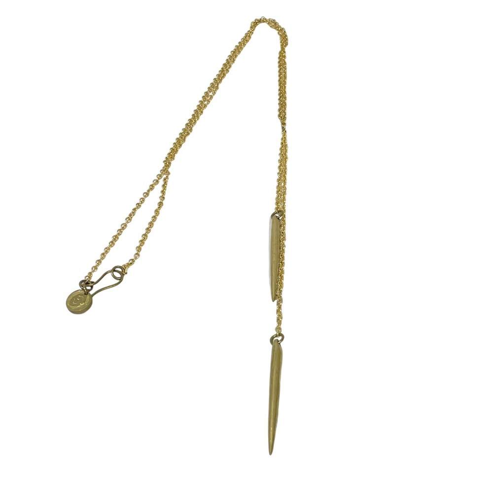 Soko Jicho Lariat Gold Tone 23” Bullet Long Horn Necklace